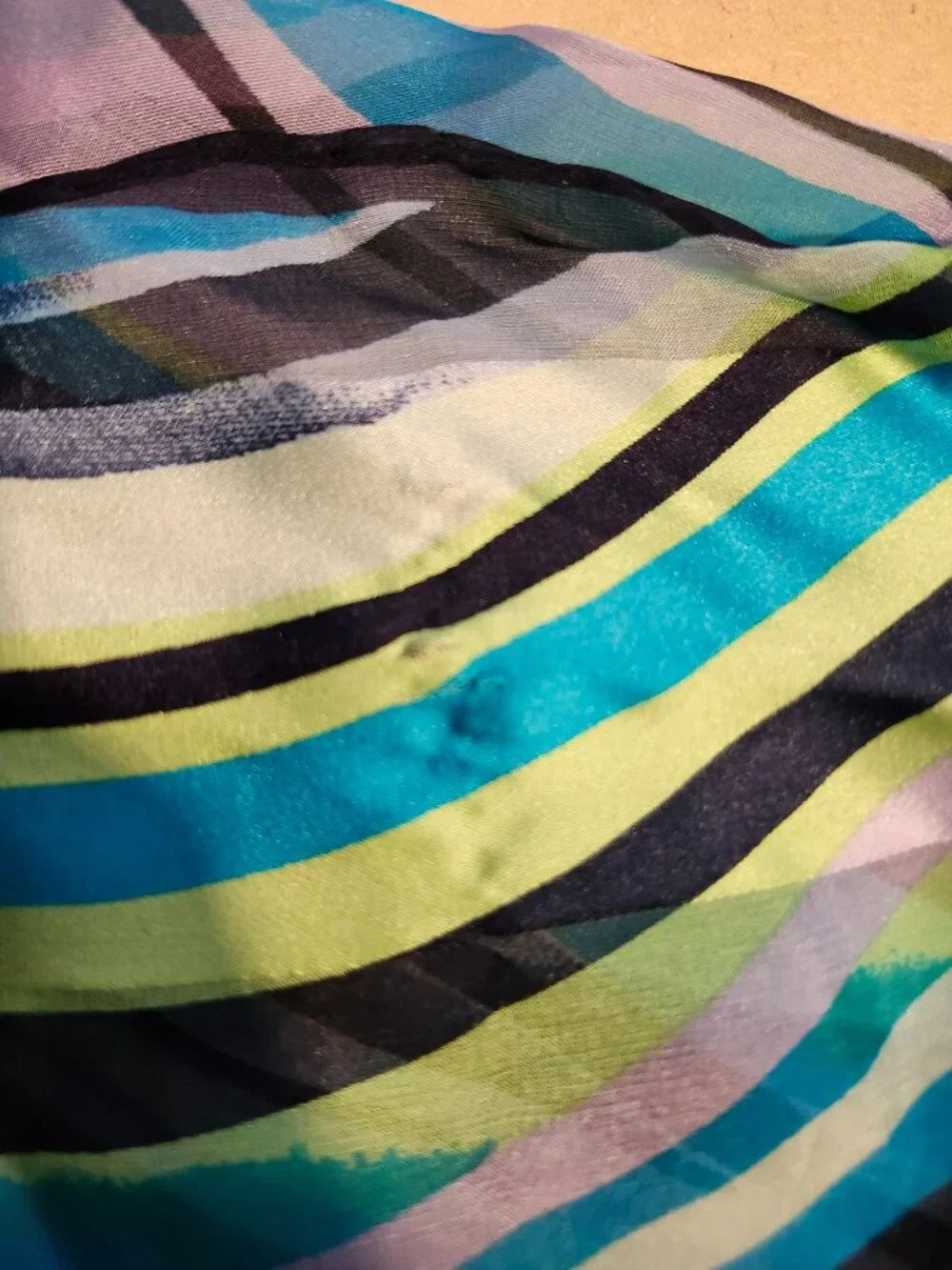 🚨 Vintage Bill Blass Scarf 20x20 Striped Chiffon Sheer Lightweight Retro Pastel